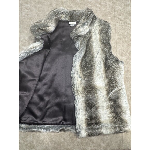Soft Faux Fur Vest Gray & Black Reversible Capelli , Women's XL - Picture 4 of 6